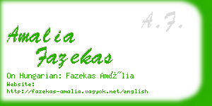 amalia fazekas business card